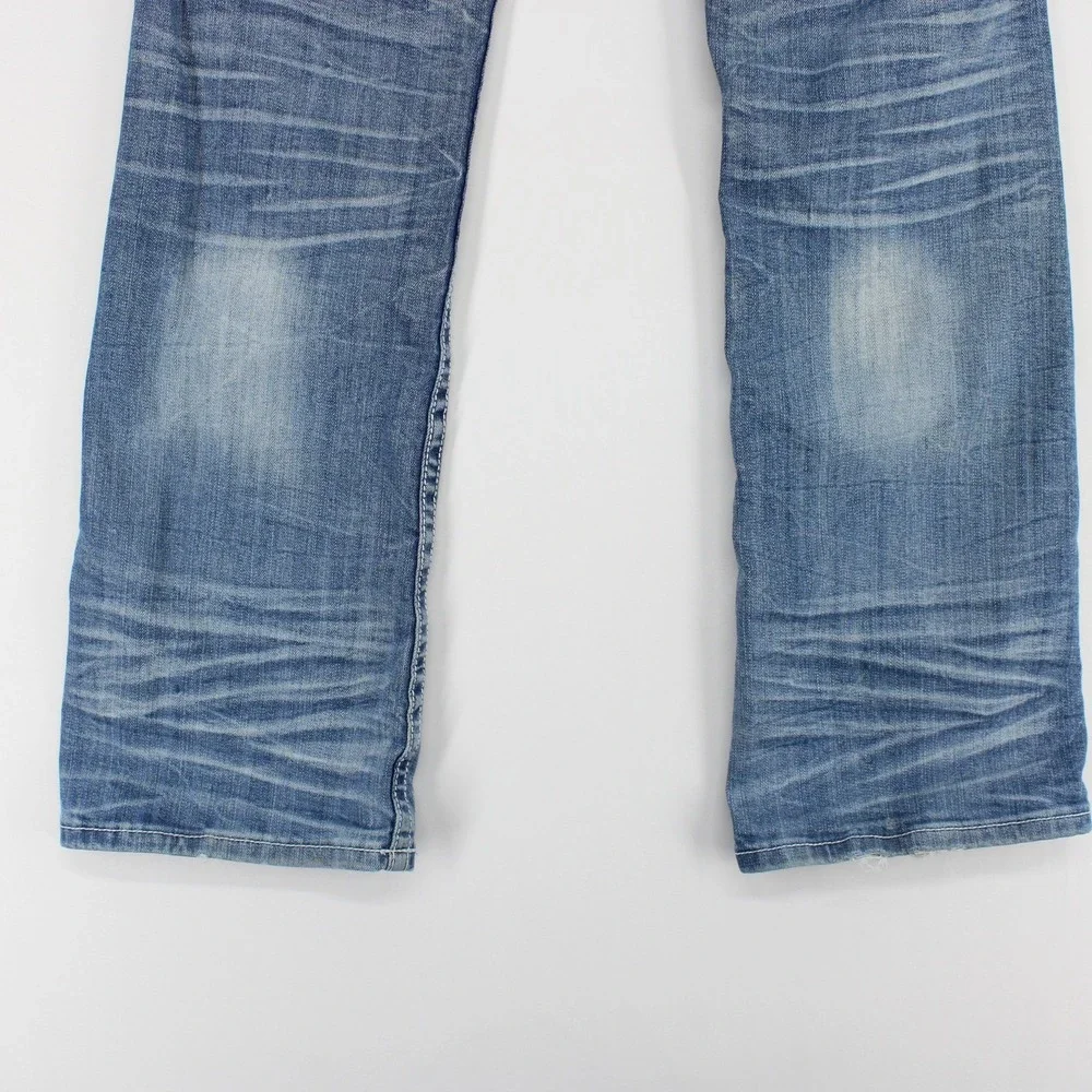 Cowgirl Tuff Co Shattered Jeans Womens 24x31 Blue Thick Stitch Bootcut Stretch